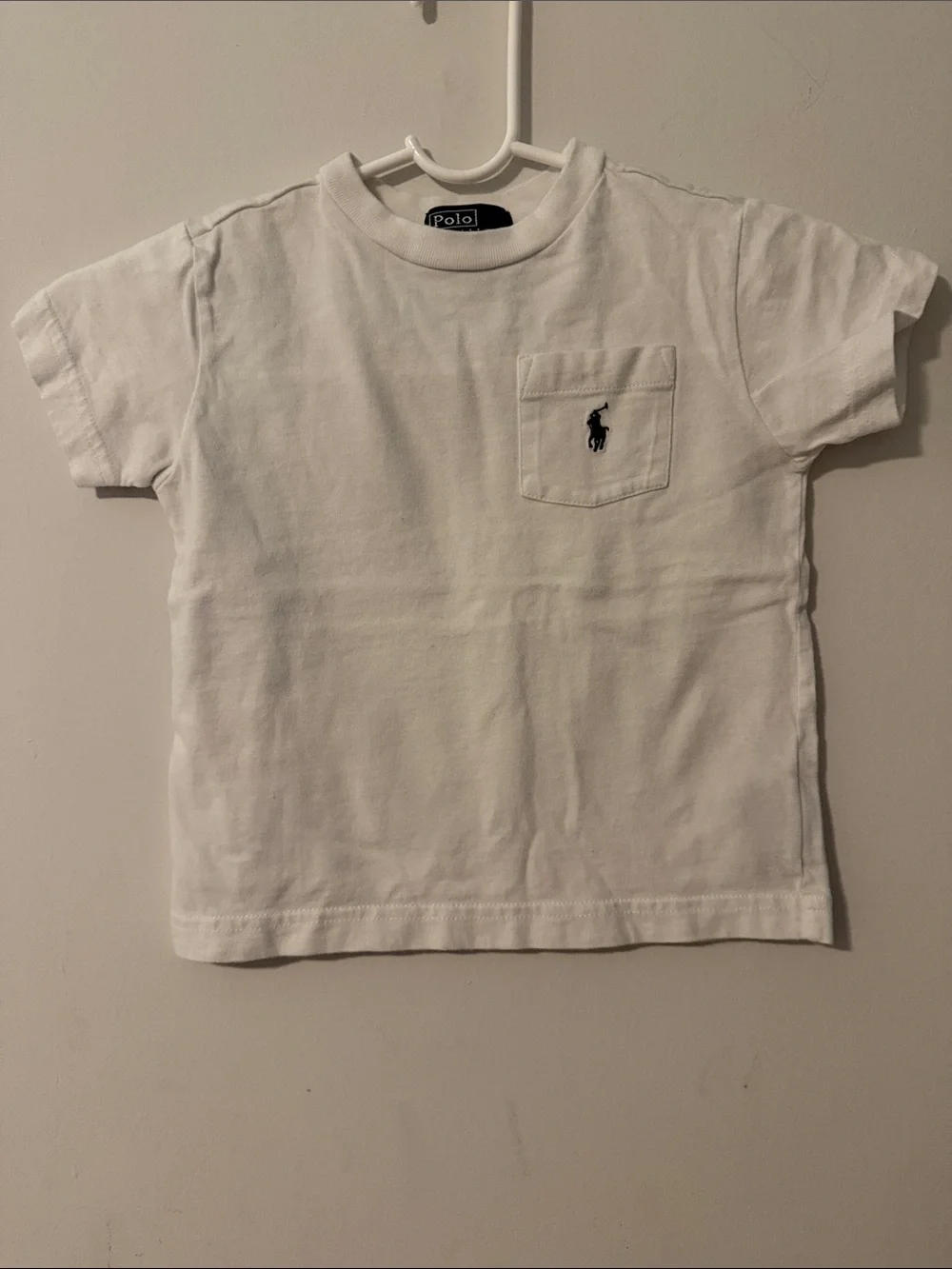 Polo by Ralph Lauren White Short Sleeve Pocket Tee with Navy Pony Logo